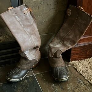 Sorel Slimpack Snow Tall Boots Equestrian 7.5 Riding/Rain/Waterproof Brown